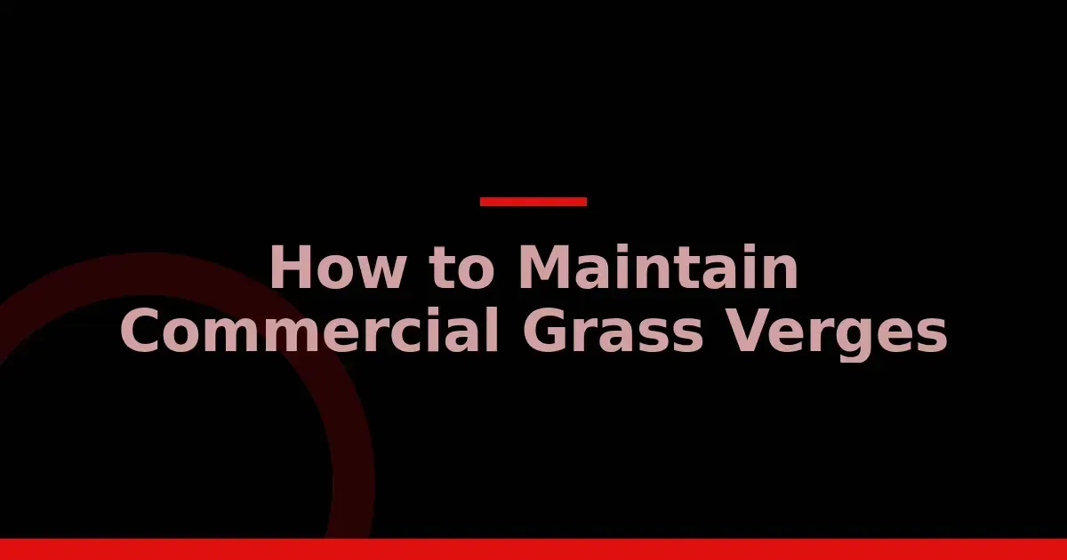 Commercial Verge Maintenance Checklist